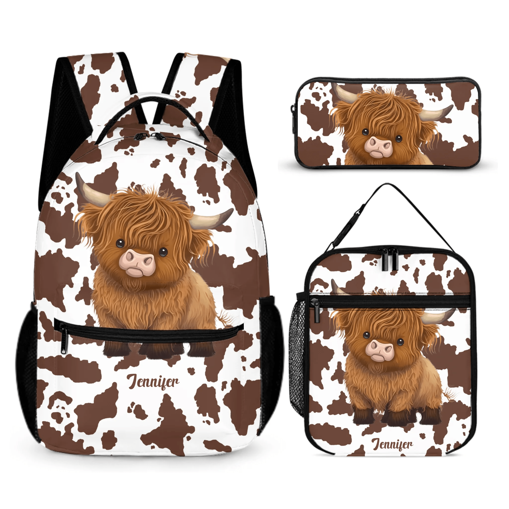 Kids Who Like Highland Cow - Personalized Highland Cow Name Custom Backpack - A Great Start To The School Year For Your Child! - OLESA