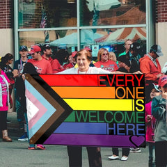 LGBT Pride Flag - Every One Is Welcome Here - Rainbow Flag Double-sided printing - OLESA