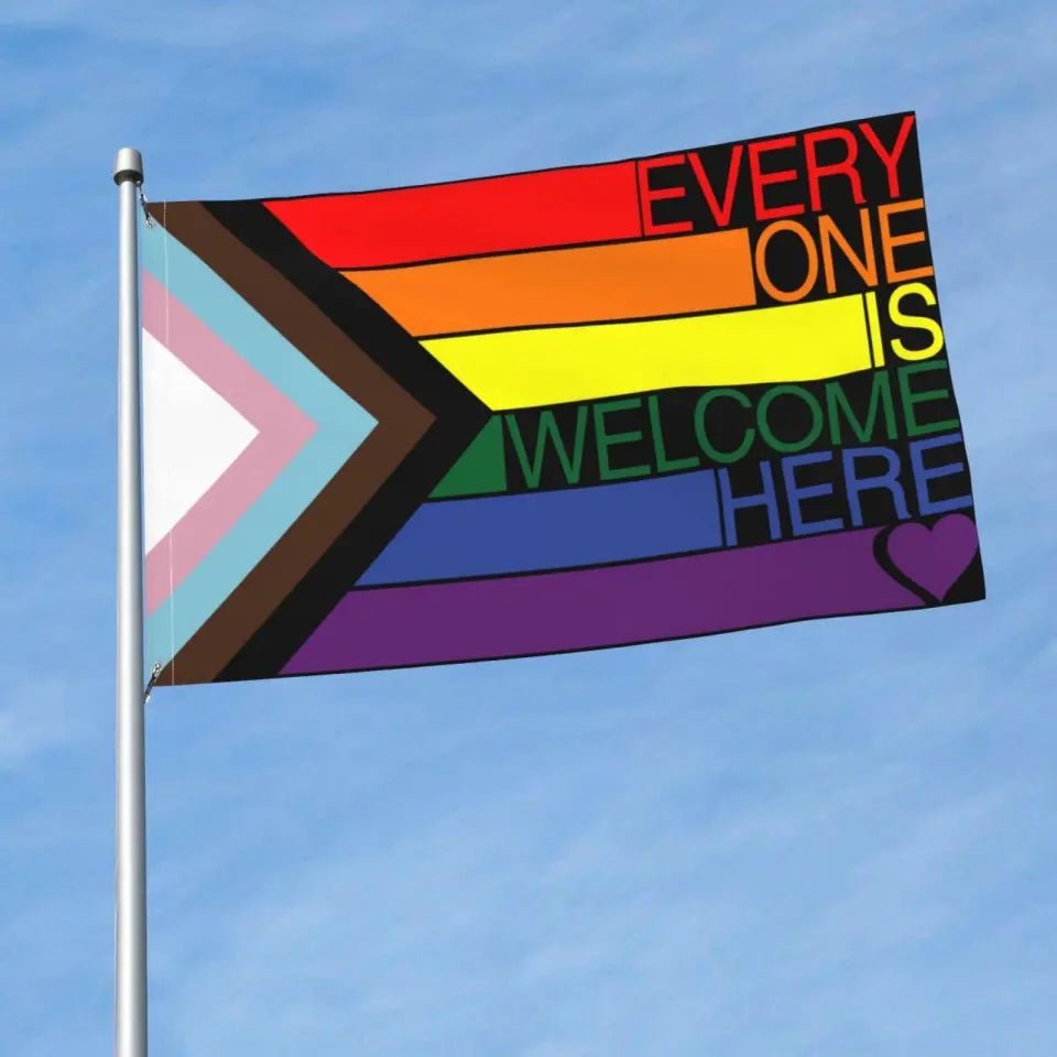 LGBT Pride Flag - Every One Is Welcome Here - Rainbow Flag Double-sided printing - OLESA