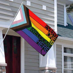 LGBT Pride Flag - Every One Is Welcome Here - Rainbow Flag Double-sided printing - OLESA