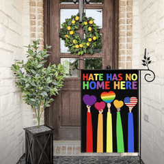 LGBT Pride Garden Rainbow Flag - Double Sided Flag - Hate Has No Home Here - OLESA