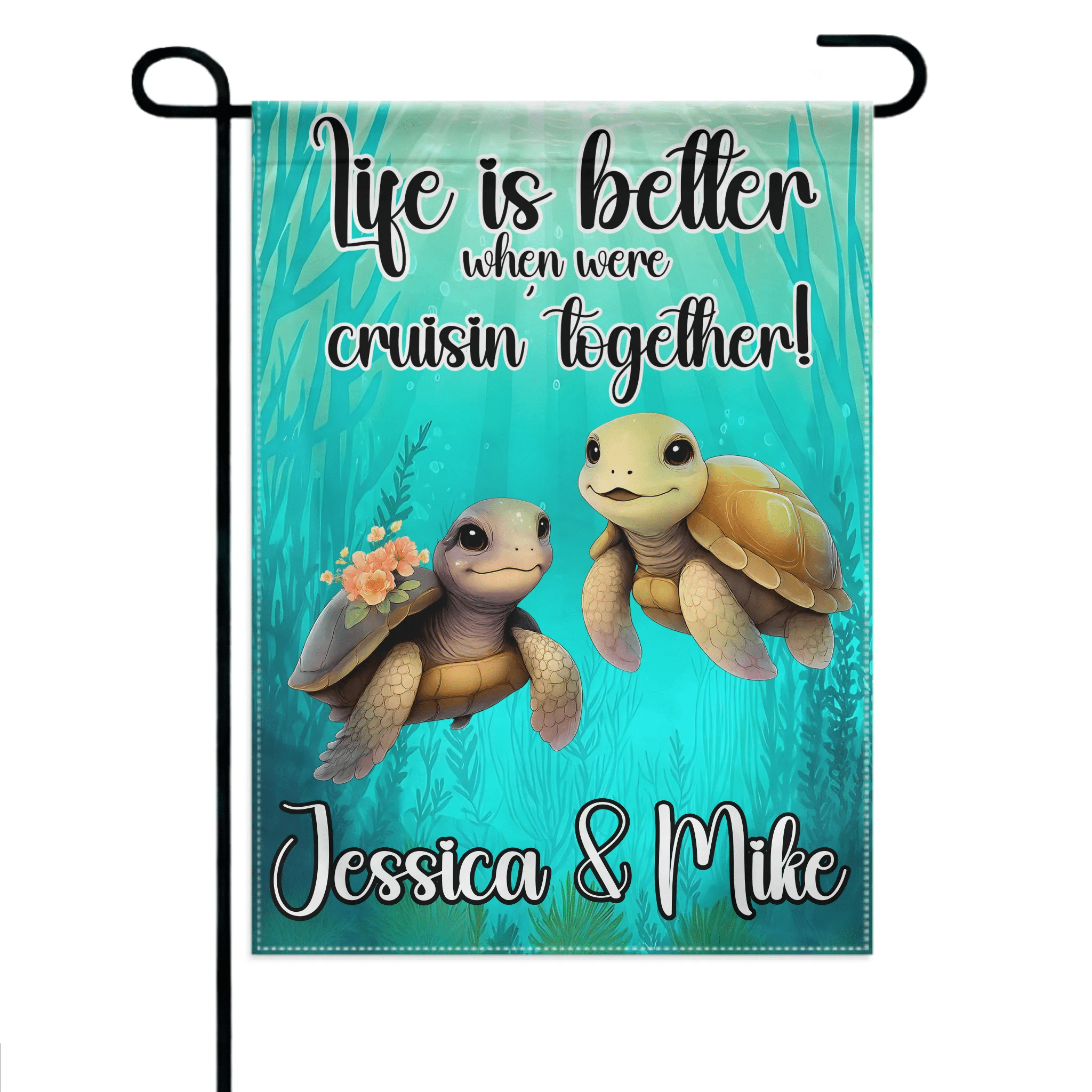 "Life Is Better Cruisin' Together!" Customized Flag - Personalized Name - Gifts For Couples&Friends - OLESA