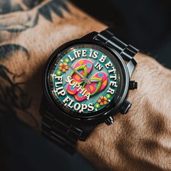 Life Is Better In Flip Flops - Personalized Name Watch - OLESA