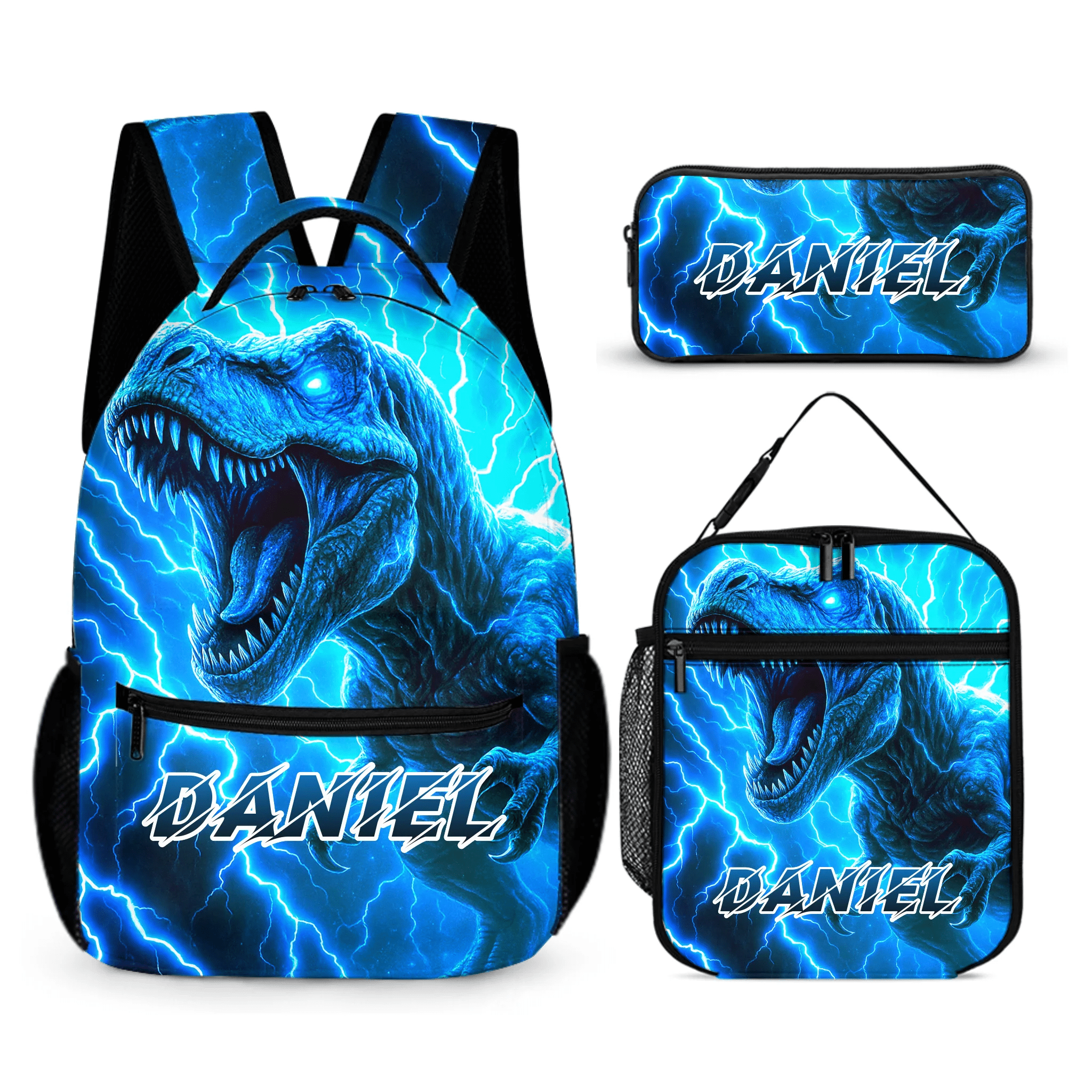 Lightning Dinosaur Custom Backpack - Gift for Back - to - School Season - OLESA