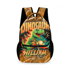 Lightning Dinosaur Riding Motorcycle Custom Backpack - Go - to - school Season Gift - OLESA