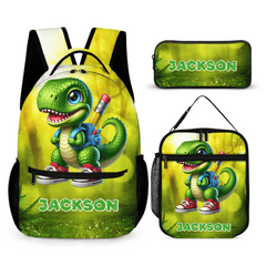 Little Dinosaur Goes to School Backpack - Personalized Name Backpack - School Season Gift - OLESA