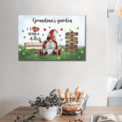Love Being A Grandma - Family Personalized Custom Horizontal Canvas - OLESA
