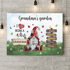 Love Being A Grandma - Family Personalized Custom Horizontal Canvas - OLESA
