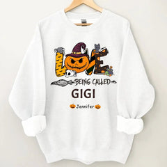 Love Being Called Grandma Customised Halloween Costumes - Personalized Name Sweatshirt - A Halloween Gift for Family - OLESA