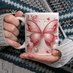 Love Butterfly - Personalized Name Custom Butterfly Decorated Mug - OLESA