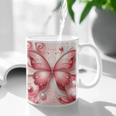 Love Butterfly - Personalized Name Custom Butterfly Decorated Mug - OLESA