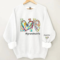 Love Life - Personalised Name Color Clip Art Sweatshirt - Gifts for Family,Friend - OLESA
