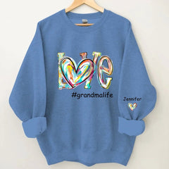Love Life - Personalised Name Color Clip Art Sweatshirt - Gifts for Family,Friend - OLESA
