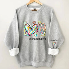 Love Life - Personalised Name Color Clip Art Sweatshirt - Gifts for Family,Friend - OLESA