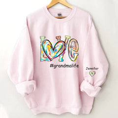 Love Life - Personalised Name Color Clip Art Sweatshirt - Gifts for Family,Friend - OLESA