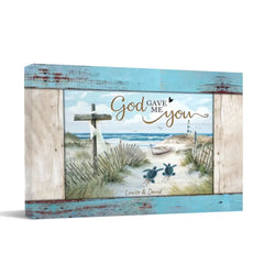 Loving Sea Turtles Couple Gift Personalized Canvas - OLESA