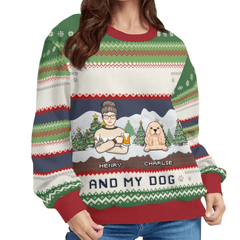 Me And My Pets Customized Christmas Clothes - Personalized Names, Cartoon Characters And Pet Graphics Sweater - A Gift For Pet Lovers,Pet Owners - OLESA