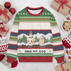 Me And My Pets Customized Christmas Clothes - Personalized Names, Cartoon Characters And Pet Graphics Sweater - A Gift For Pet Lovers,Pet Owners - OLESA