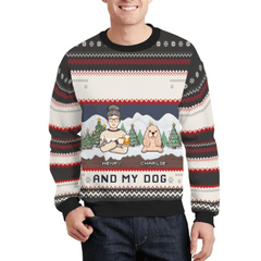 Me And My Pets Customized Christmas Clothes - Personalized Names, Cartoon Characters And Pet Graphics Sweater - A Gift For Pet Lovers,Pet Owners - OLESA