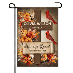 Memorial Gift Customization - Personalized Name And Birth - Death Commemorative Garden Flag - A Gift For Friends,Family - OLESA