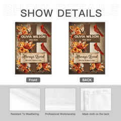 Memorial Gift Customization - Personalized Name And Birth - Death Commemorative Garden Flag - A Gift For Friends,Family - OLESA