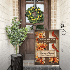 Memorial Gift Customization - Personalized Name And Birth - Death Commemorative Garden Flag - A Gift For Friends,Family - OLESA