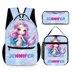 Mermaid Backpack - Personalized School Backpack with Name - Girls Gifts - OLESA