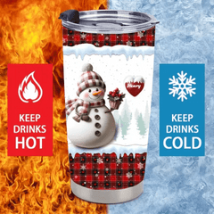 Merry Christmas Snowman Grandma - Personalized Name Customized Glass Cup - Gift for Grandma - OLESA