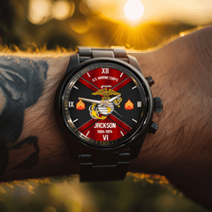 Military Customized Watch - Personalized Branch, Name and Dates - Gift for Soldiers - OLESA