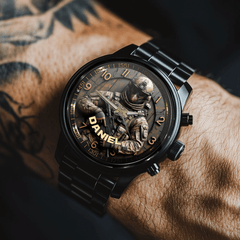 Military Image Customized Watch - Personalized Name - Veteran's Commemorative Gift - OLESA