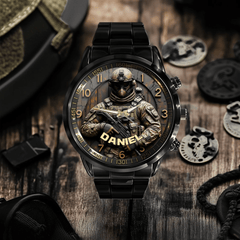 Military Image Customized Watch - Personalized Name - Veteran's Commemorative Gift - OLESA