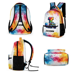Monster Truck Personalized Initials Customized Backpack - Gift for Kids - OLESA