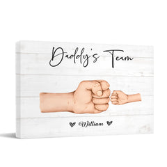 Mother Or Daddy & Kids, Together We're A Team - Personalized Canvas Painting - OLESA