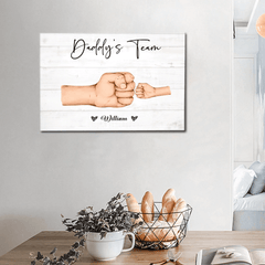 Mother Or Daddy & Kids, Together We're A Team - Personalized Canvas Painting - OLESA