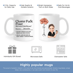 Mugs That Can Be Customized With Designs - Birthday Flower Mug Personalized With Cartoon Character And Name - A Gift For Friends,Coworkers - OLESA