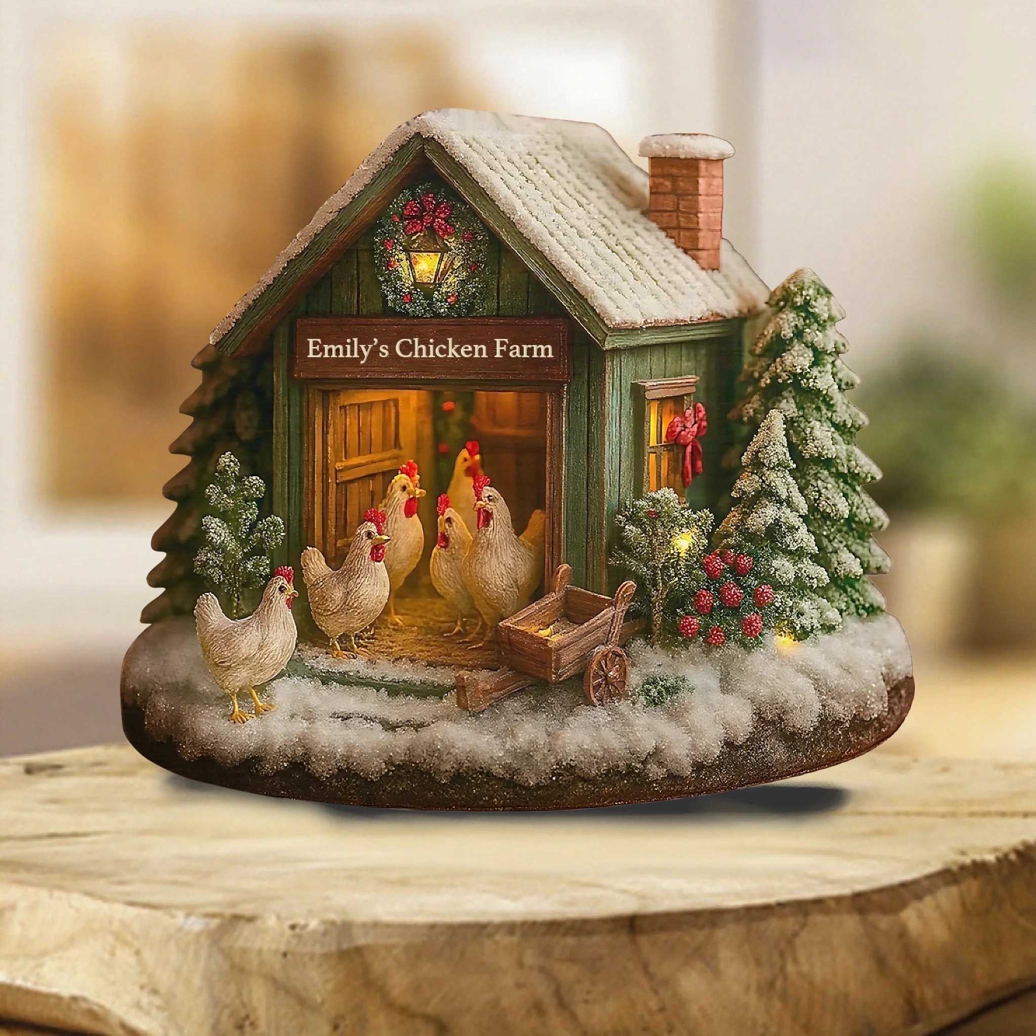 My Chicken Farm - Personalized Custom Shaped Acrylic Plaque - Christmas Ornament - OLESA