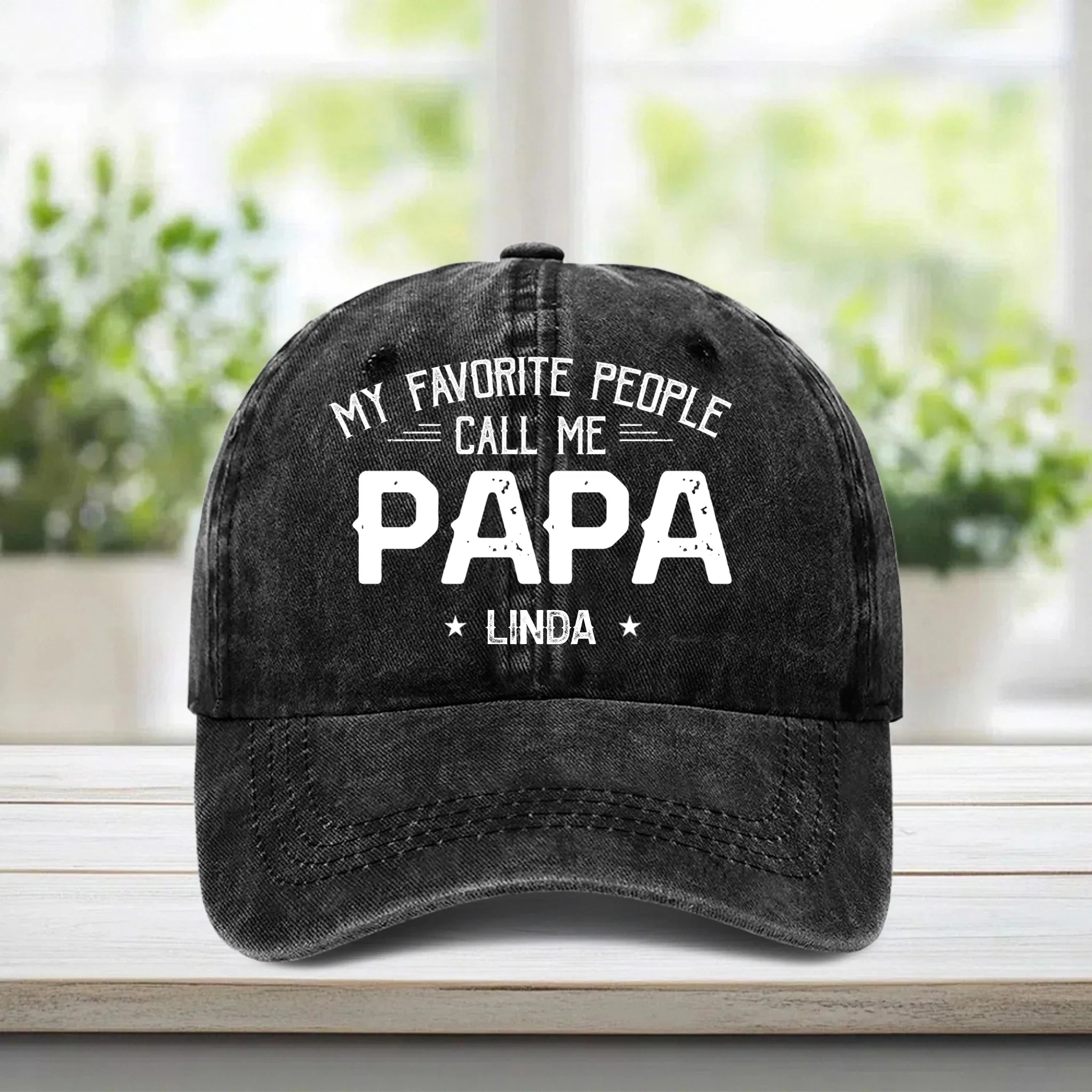 My Favorite People Call Me Dad - Personalized Custom Vintage Denim Baseball Cap - OLESA