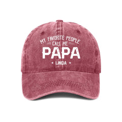 My Favorite People Call Me Dad - Personalized Custom Vintage Denim Baseball Cap - OLESA