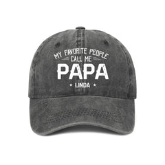 My Favorite People Call Me Dad - Personalized Custom Vintage Denim Baseball Cap - OLESA