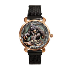 Mystical Creature - Personalized Name Big Gorilla Print Watch - OLESA