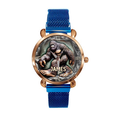 Mystical Creature - Personalized Name Big Gorilla Print Watch - OLESA
