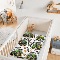 Name Customized Boys Girls Kids Tractor Truck Blanket, Gifts for Kids - OLESA