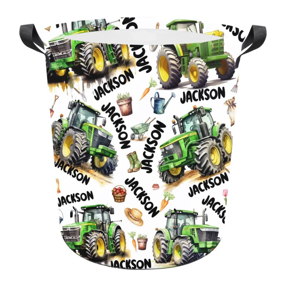 Name Customized Boys Girls Kids Tractor Truck Laundry basket, Gifts for Kids - OLESA