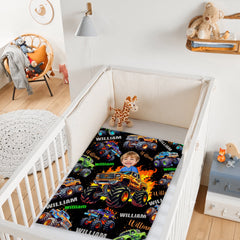 Name Face Custom Blanket Personalized Creative Boys Riding Truck Blanket - OLESA
