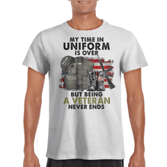 Never Stop Being a Veteran - Personalized Name Customization T-Shirt - The Perfect Gift for Veterans! - OLESA