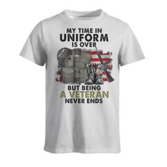 Never Stop Being a Veteran - Personalized Name Customization T-Shirt - The Perfect Gift for Veterans! - OLESA