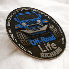Off Road Car Customized Door Plate - Personalized Name Wooden Sign - OLESA