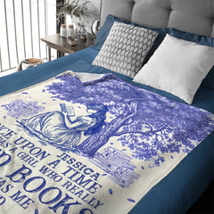 Once Upon A Time A Girl Who Loved Books - Personalized Blanket - OLESA