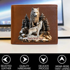 Papa's Wolf - Personalized Father Custom Wallet - OLESA