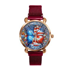 Patriotic Butterfly - Personalized Watch - OLESA